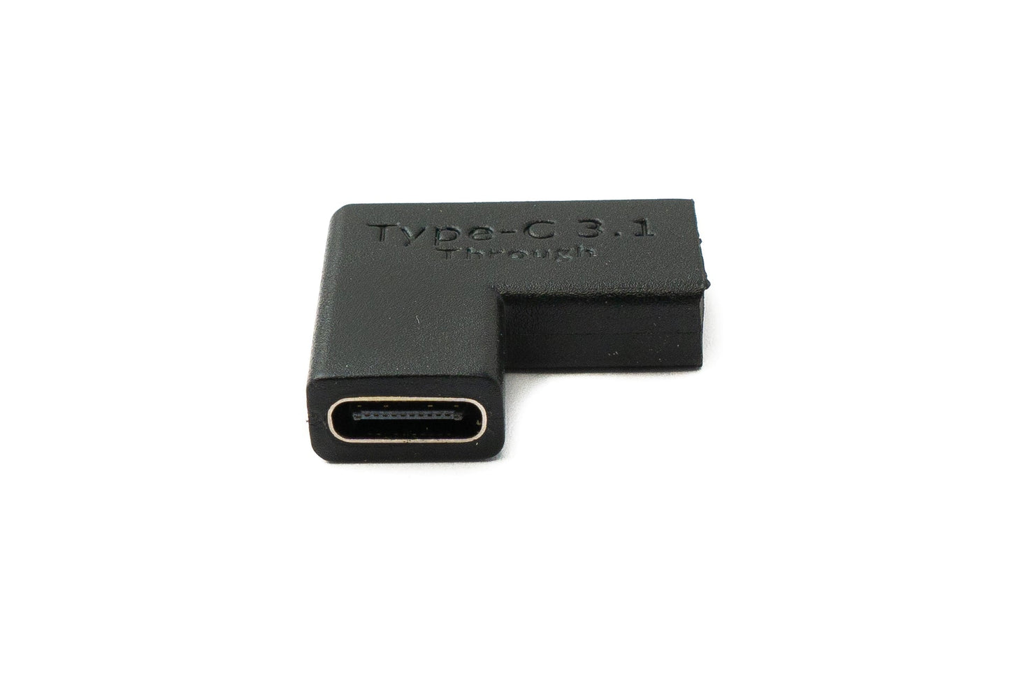 SYSTEM-S USB 3.1 millistykki af gerðinni C, kvenkyns í kvenkyns, vinklaður snúra, svartur