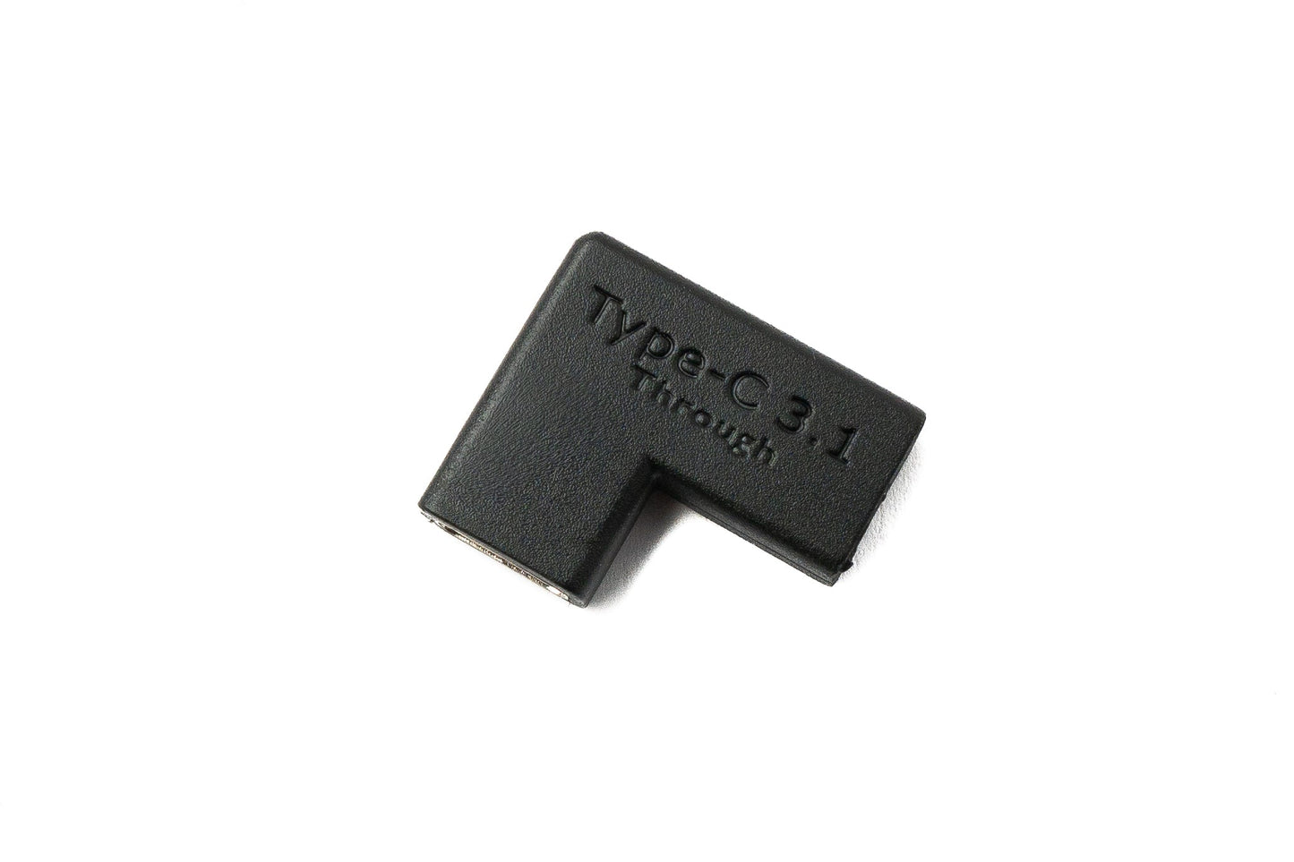 SYSTEM-S USB 3.1 millistykki af gerðinni C, kvenkyns í kvenkyns, vinklaður snúra, svartur