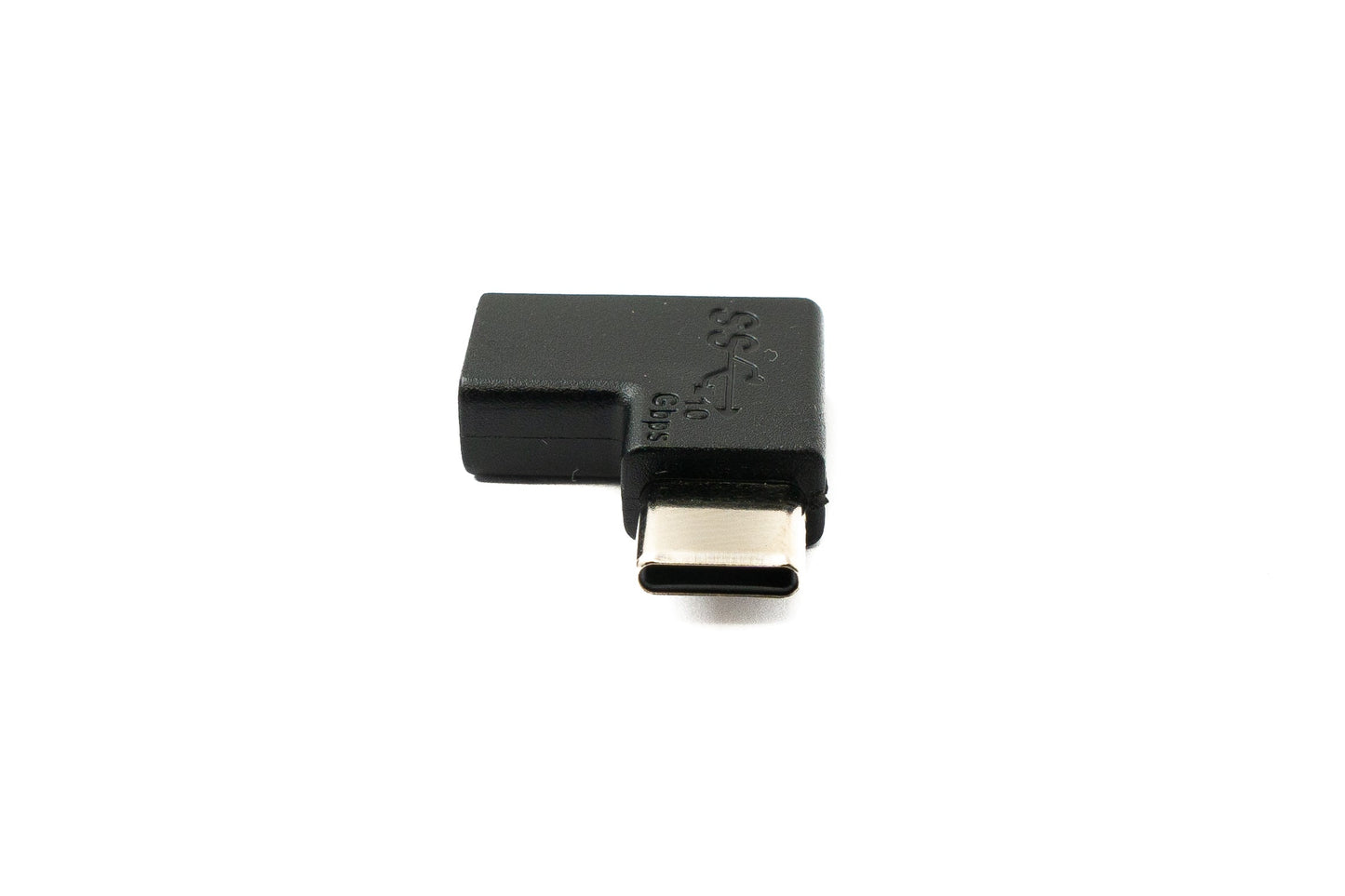 SYSTEM-S USB 3.1 millistykki af gerð C karlkyns í kvenkyns hornsnúra í svörtu