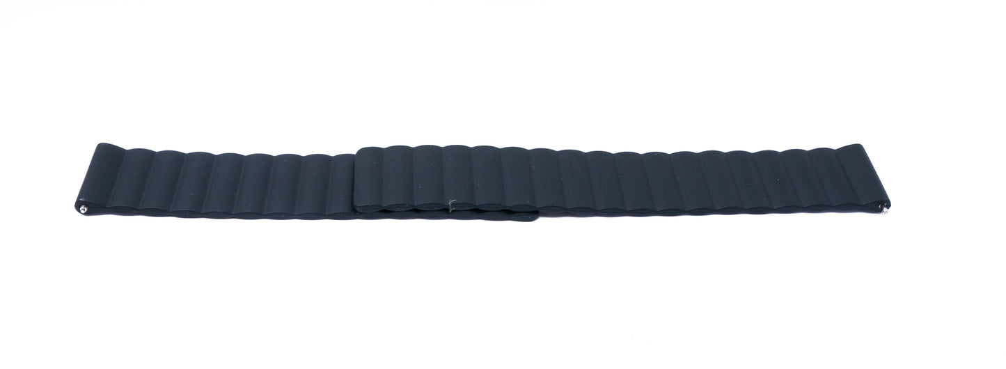 SYSTEM-S Armband 20 mm aus Silikon magnetisch für Smartwatch in Schwarz