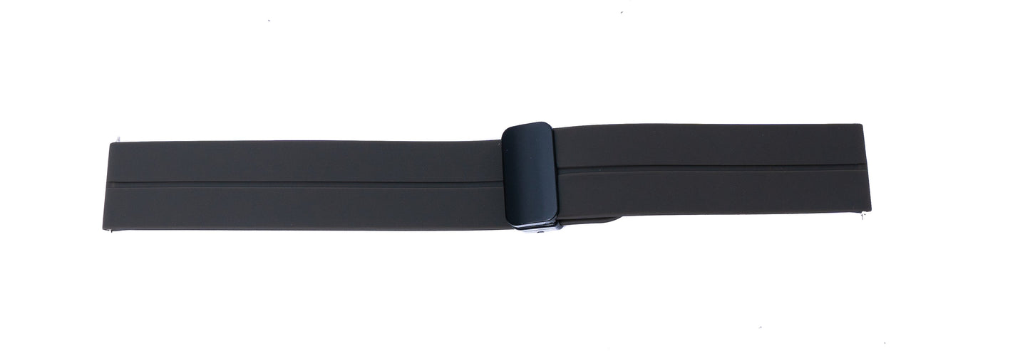 SYSTEM-S 20 mm silicone strap with folding clasp for Smartwatch in brown