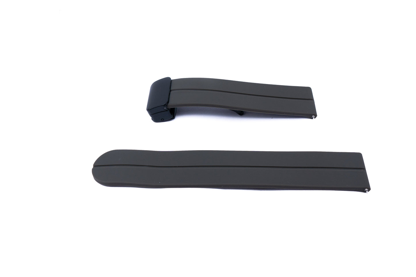 SYSTEM-S 20 mm silicone strap with folding clasp for Smartwatch in brown