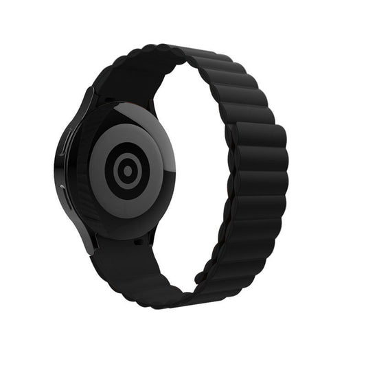 SYSTEM-S 20 mm segulband úr sílikoni fyrir Samsung Galaxy Watch 5 4 í svörtu