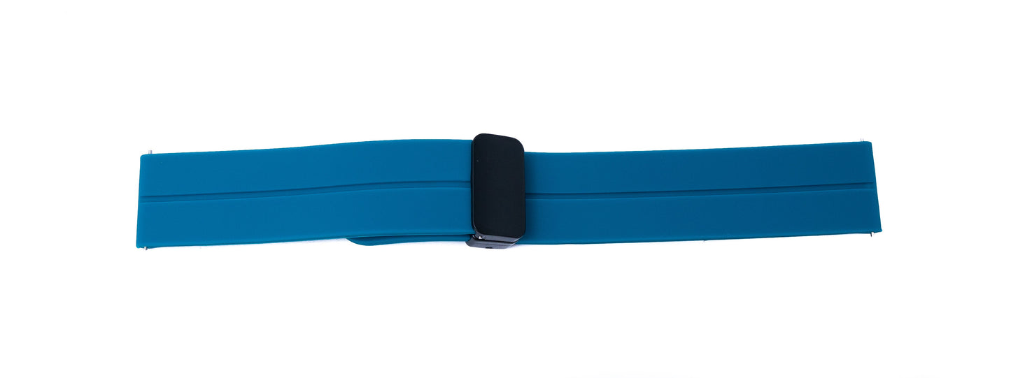 SYSTEM-S 20 mm silicone strap with folding clasp for Smartwatch in blue