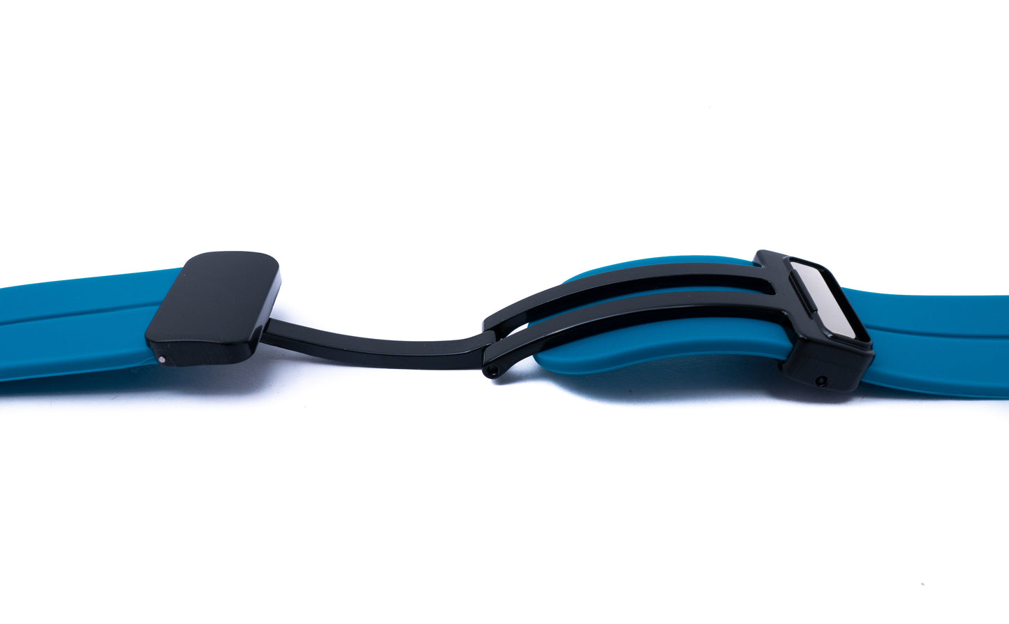 SYSTEM-S 20 mm silicone strap with folding clasp for Smartwatch in blue