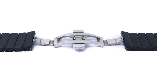 SYSTEM-S 20 mm PC strap with butterfly clasp for Smartwatch in black