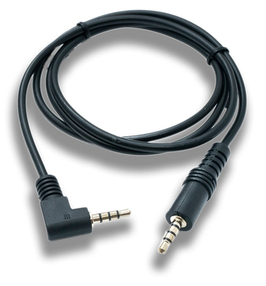 SYSTEM-S Audio Jack Cable 100 cm 3.5 mm TRRS Male to Male Angled AUX Black