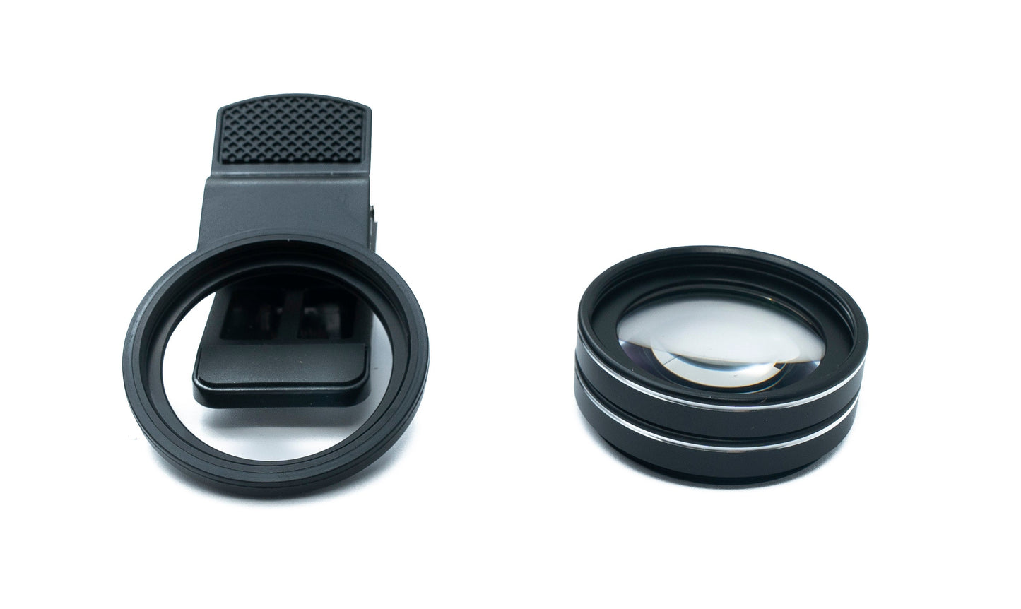 SYSTEM-S Makro Linse 15x Zoom Close Up Filter Kit mit Clip Beutel in Schwarz