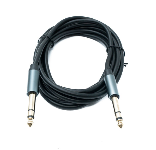 SYSTEM-S Audio Jack Cable 3 m AUX 6.35 mm 3-pin TRS Male to Male Adapter