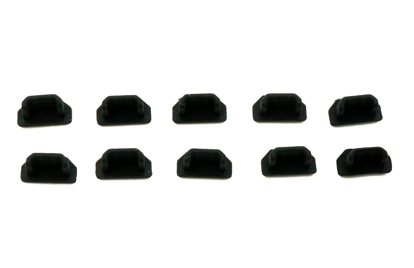 SYSTEM-S 10x USB Micro B Port Cover Silicone Anti Dust Protection 7 x 2 mm Plug in Black