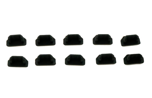 SYSTEM-S 10x USB Micro B Port Cover Silicone Anti Dust Protection 7 x 2 mm Plug in Black