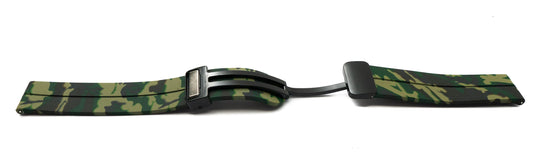 SYSTEM-S 20 mm silicone strap with folding clasp for Smartwatch with camouflage print in green