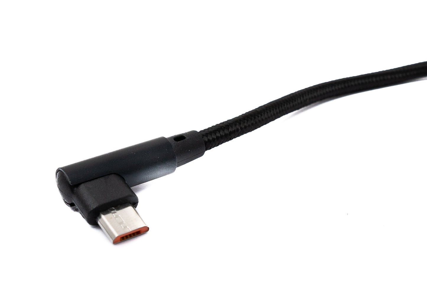 SYSTEM-S USB 2.0 Micro B Kabel 25 cm Stecker zu 2.0 A Stecker Winkel geflochten 480 Mbit/s