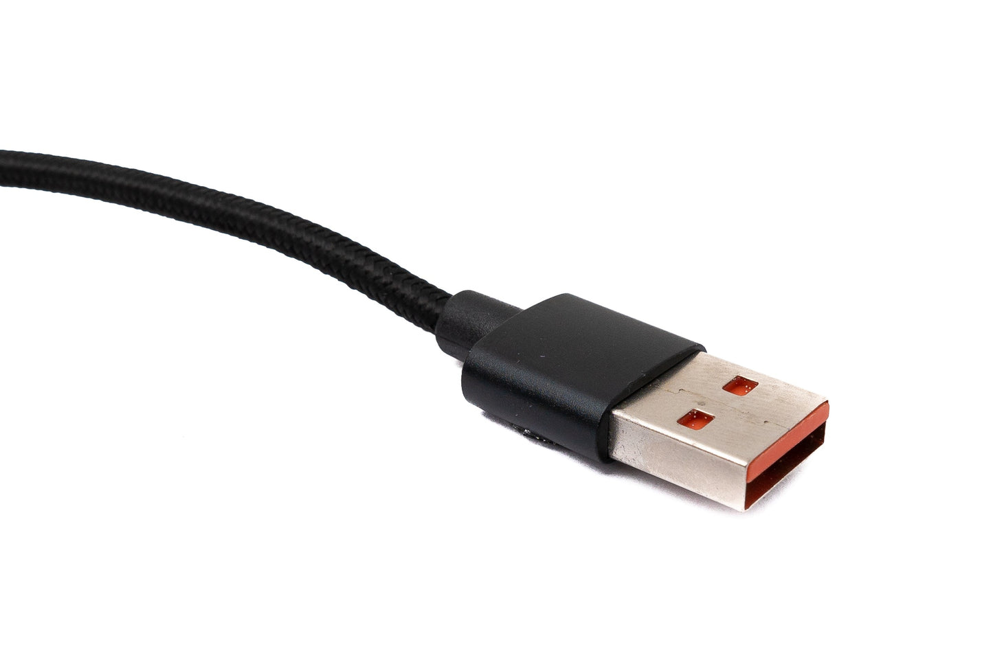 SYSTEM-S USB 2.0 Micro B Kabel 25 cm Stecker zu 2.0 A Stecker Winkel geflochten 480 Mbit/s