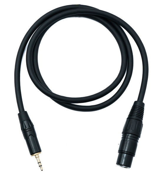 SYSTEM-S Audio XLR cable 100 cm 3-pin socket to jack AUX 3.5 mm 3-pin TRS plug
