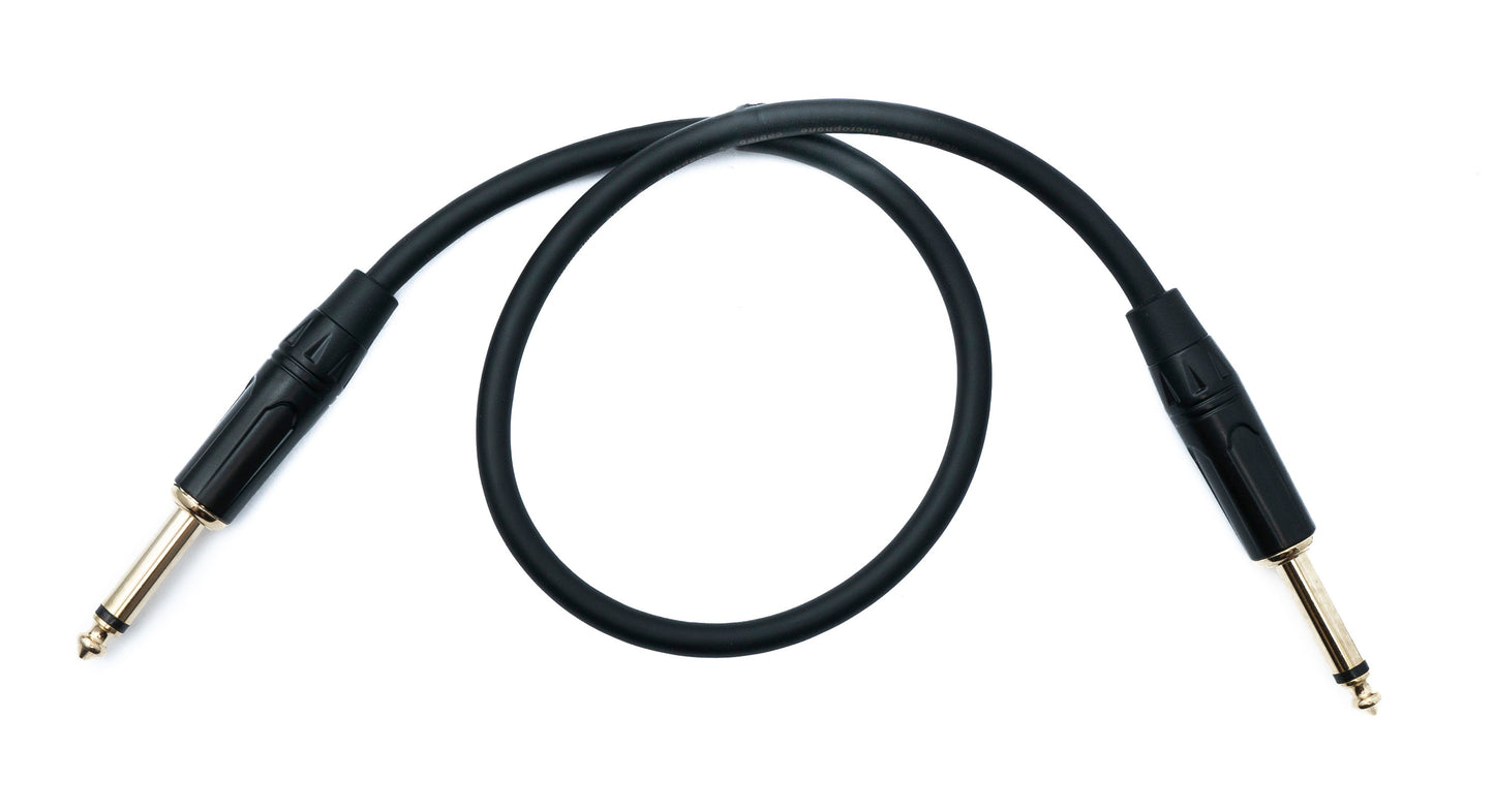 SYSTEM-S Hljóðtengisnúra 50 cm 6,35 mm 2 pinna tengi í AUX tengi