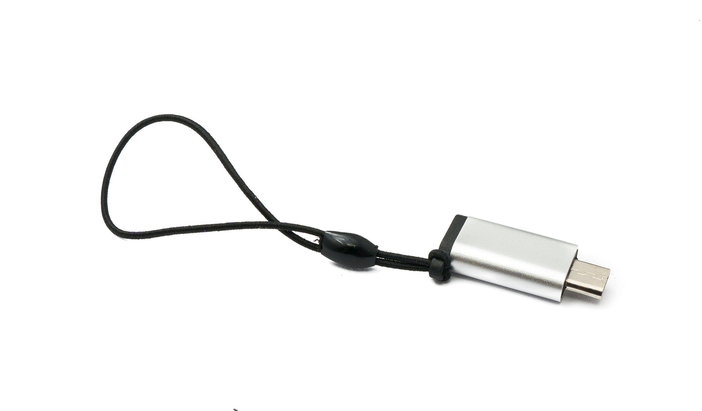 SYSTEM-S USB 3.1 millistykki af gerðinni C kvenkyns í 2.0 Micro B karlkyns lykkja í antrasít