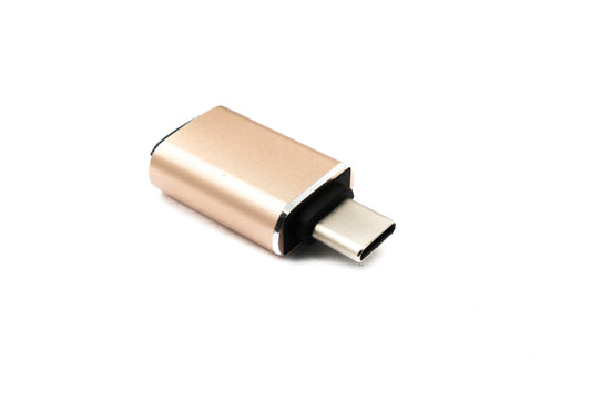SYSTEM-S USB 3.1 Adapter Type C Male to 3.0 A Female 5 Gbit/s 100W in Pink Yellow