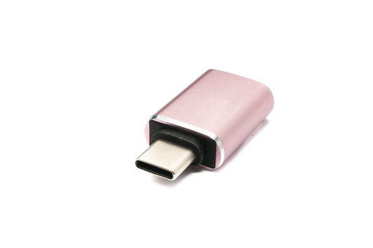 SYSTEM-S USB 3.1 Adapter Type C Male to 3.0 A Female 5 Gbit/s 100W in Pink