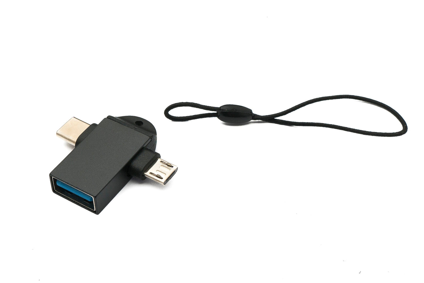 SYSTEM-S USB Y millistykki 3.1 Tegund C & 2.0 Micro B karlkyns í 3.0 A kvenkyns lykkja í svörtu