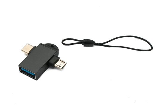 SYSTEM-S USB Y millistykki 3.1 Tegund C & 2.0 Micro B karlkyns í 3.0 A kvenkyns lykkja í svörtu