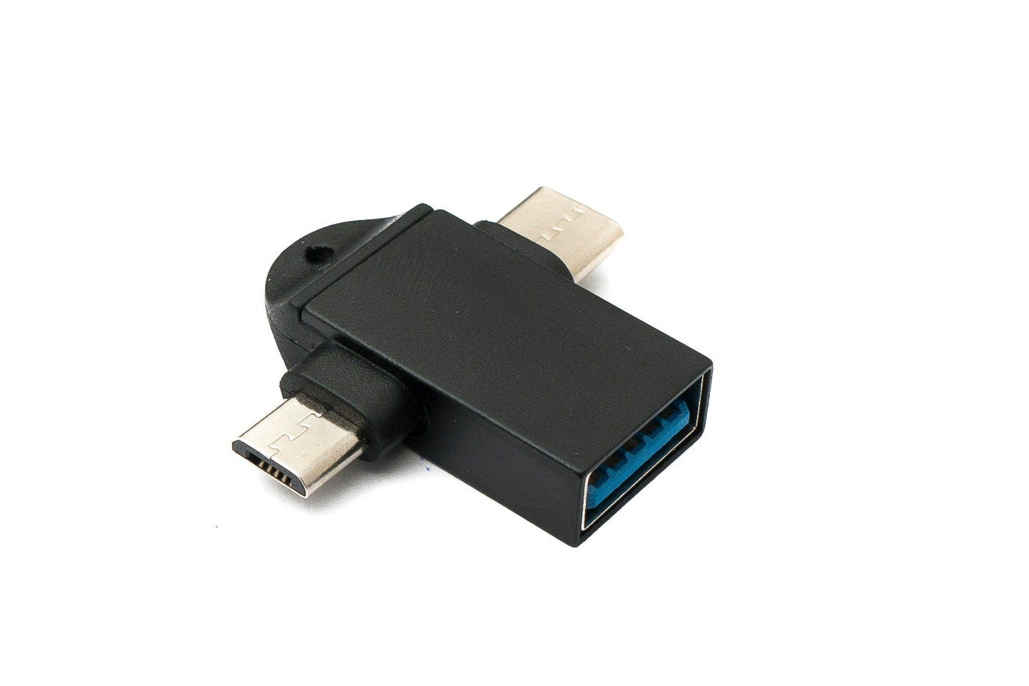SYSTEM-S USB Y millistykki 3.1 Tegund C & 2.0 Micro B karlkyns í 3.0 A kvenkyns lykkja í svörtu