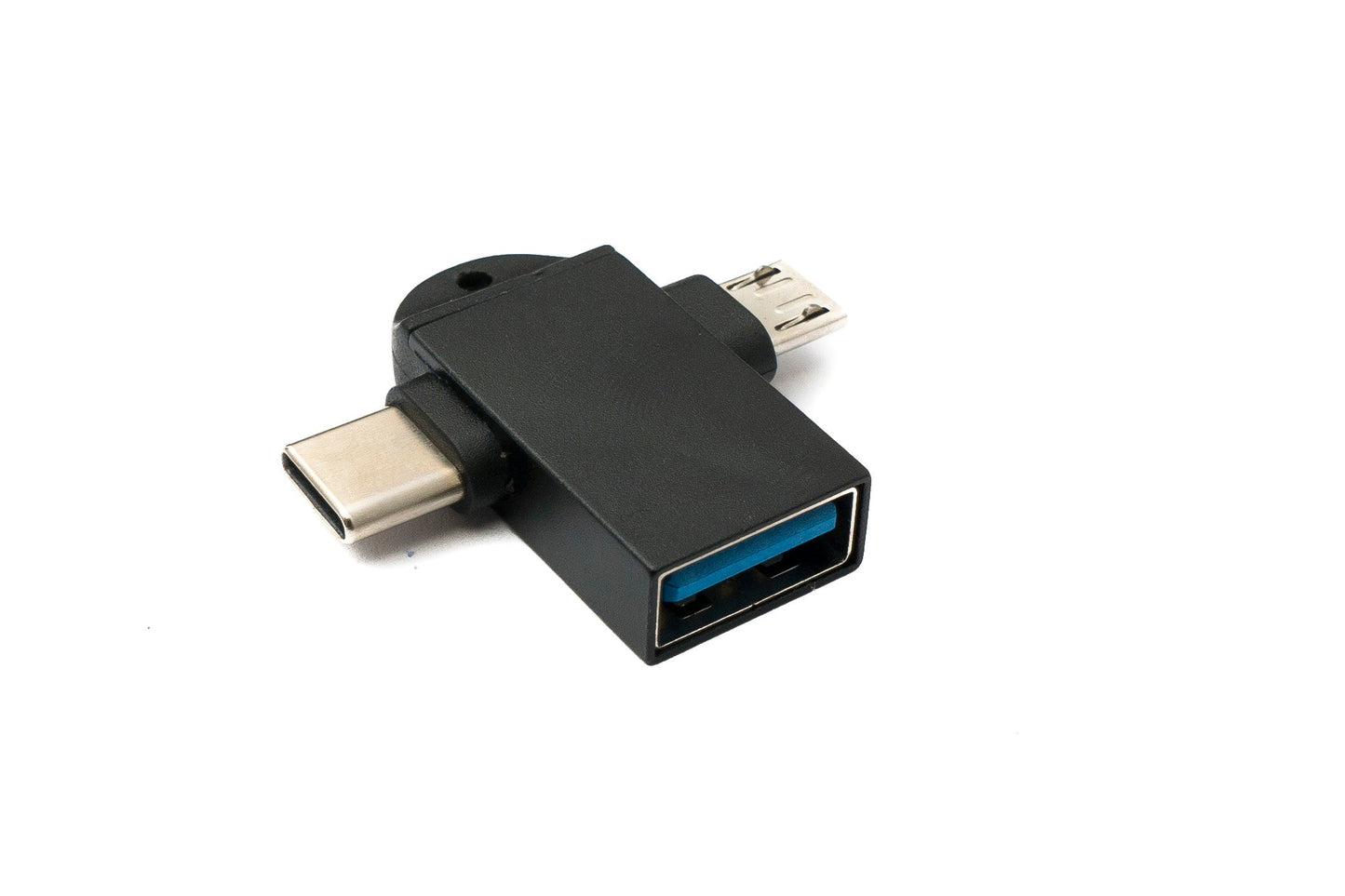 SYSTEM-S USB Y millistykki 3.1 Tegund C & 2.0 Micro B karlkyns í 3.0 A kvenkyns lykkja í svörtu