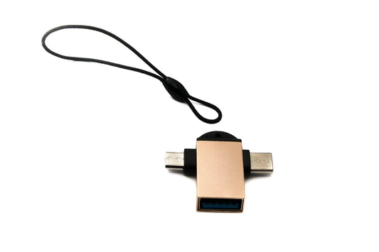 SYSTEM-S USB Y millistykki 3.1 Tegund C & 2.0 Micro B karlkyns í 3.0 A kvenkyns lykkja í bleikum gulum