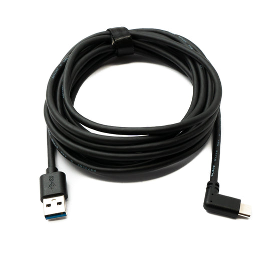 SYSTEM-S USB 3.2 Gen 1 Cable 4m Type C Male to 3.0 Type A Male Angled Black