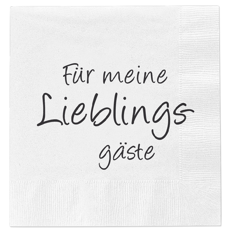 Servietten Für meine Lieblingsgäste 80 Stück Party Feier Fest Tischdeko 33x33 cm