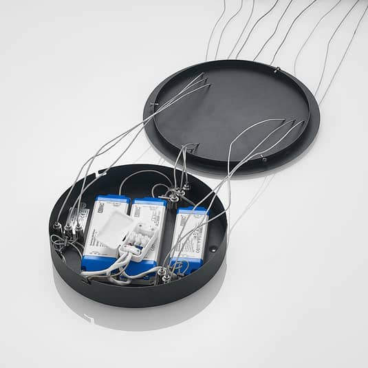 B-lager Arcchio Albiona LED hengiljós hengiljós lampi ljós svart 3 hringir