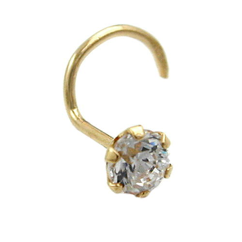 Nefstykki 3mm sirkon 18Kt gull