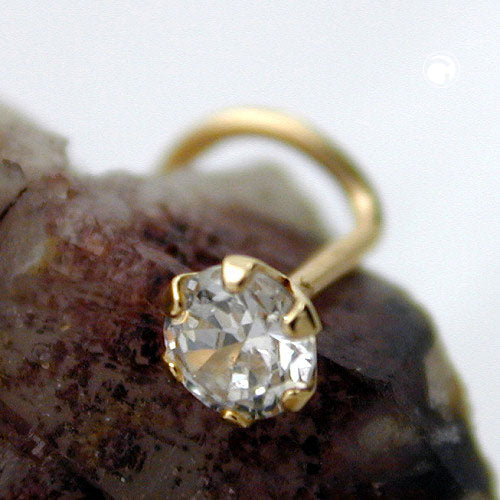 Nefstykki 3mm sirkon 18Kt gull