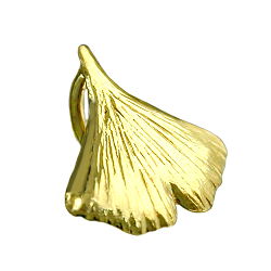 Pendant 9mm ginkgo leaf shiny 9K GOLD