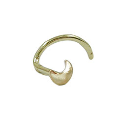 Nefstykki 2,5 mm spíral með litlu tungli 14 kt gulli