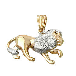 Anhänger 23x15mm Löwe bicolor rhodiniert 9Kt GOLD