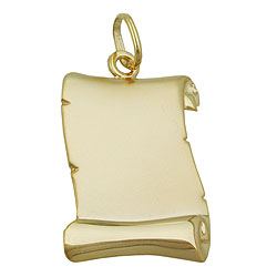 Pendant document roll 22x17mm matt shiny 9Kt GOLD