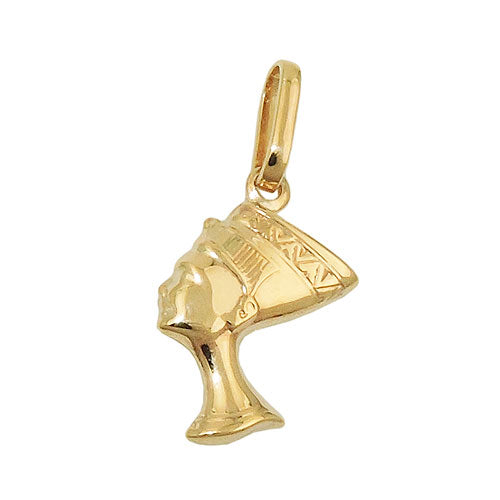 Pendant 15x10x2.5mm Nefertiti shiny 9K GOLD