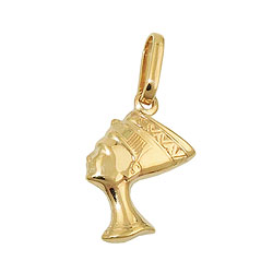 Pendant 15x10x2.5mm Nefertiti shiny 9K GOLD