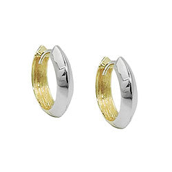 Creole 14x3mm Klappscharnier bicolor durchlegiert 9Kt GOLD