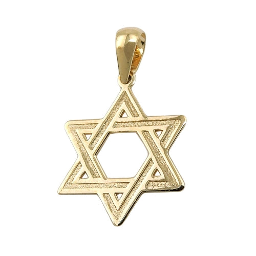 Pendant 11mm David Star shiny 9K GOLD