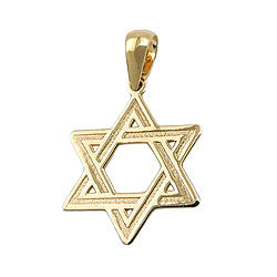Pendant 11mm David Star shiny 9K GOLD
