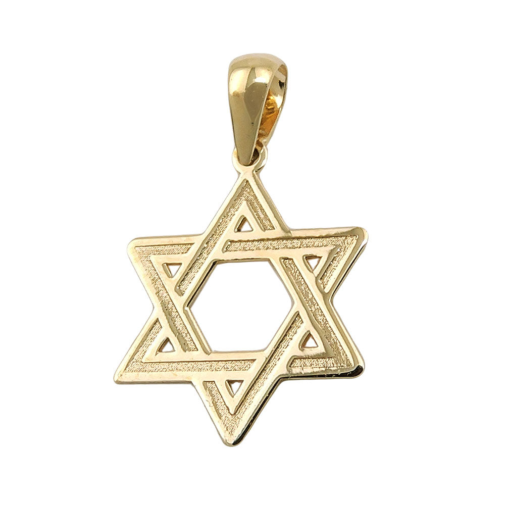 Pendant 11mm David Star shiny 9K GOLD