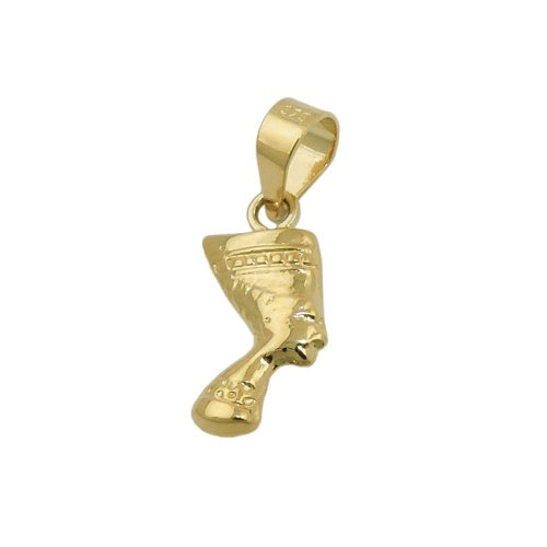 Pendant 11x6mm Nefertiti shiny 9Kt GOLD