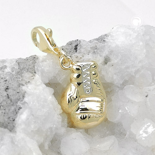 Pendant 14x10mm Charm Boxing Glove bicolor 9 Kt GOLD