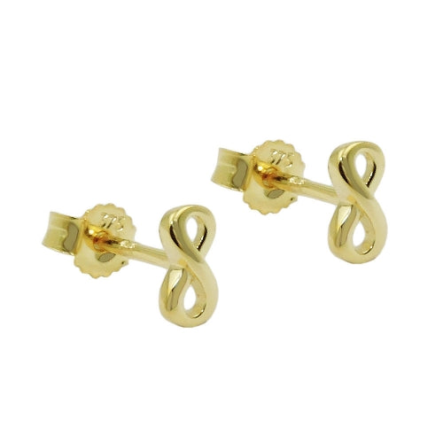 Eyrnalokkar 6x3mm óendanlegt glansandi gull 18K