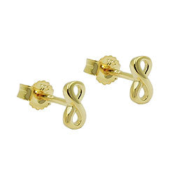 Eyrnalokkar 6x3mm óendanlegt glansandi gull 18K