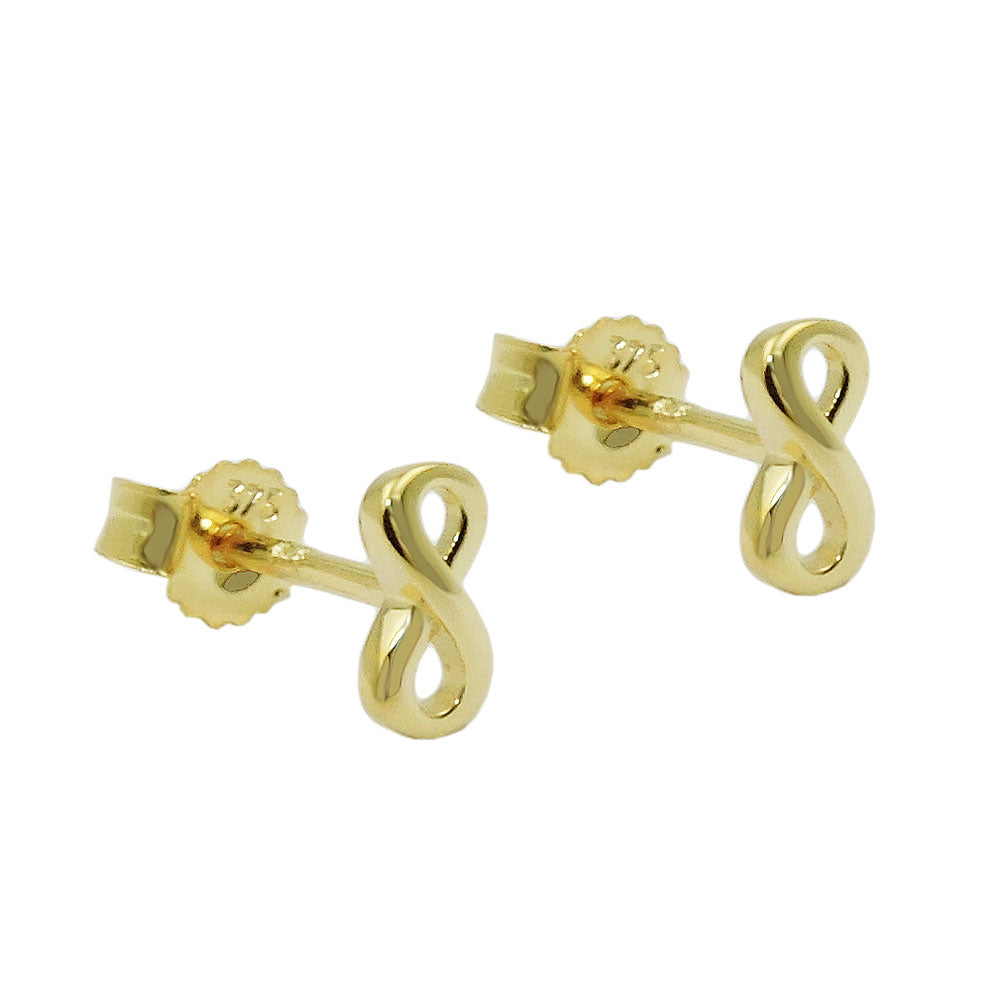 Eyrnalokkar 6x3mm óendanlegt glansandi gull 18K