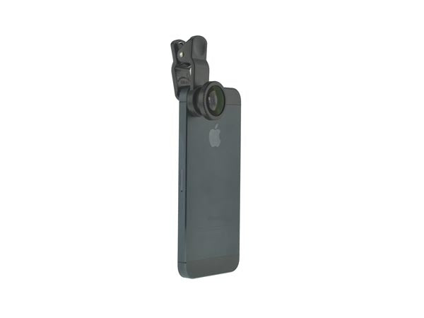 System-S 3 in 1 Clip-On optische Fisheye Macro Weitwinkel Linse Objektiv für Smartphone Tablet Universal