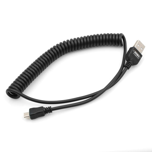 System-S Micro USB snúra gagnasnúra hleðslusnúra spíralsnúra 30 - 135 cm